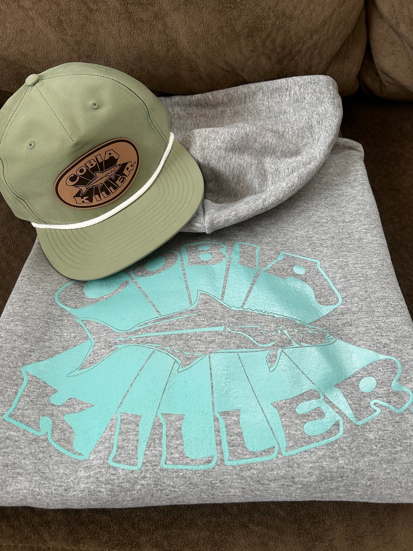 Sage Green Outdoor Cobiakiller Hat w Leather Patch