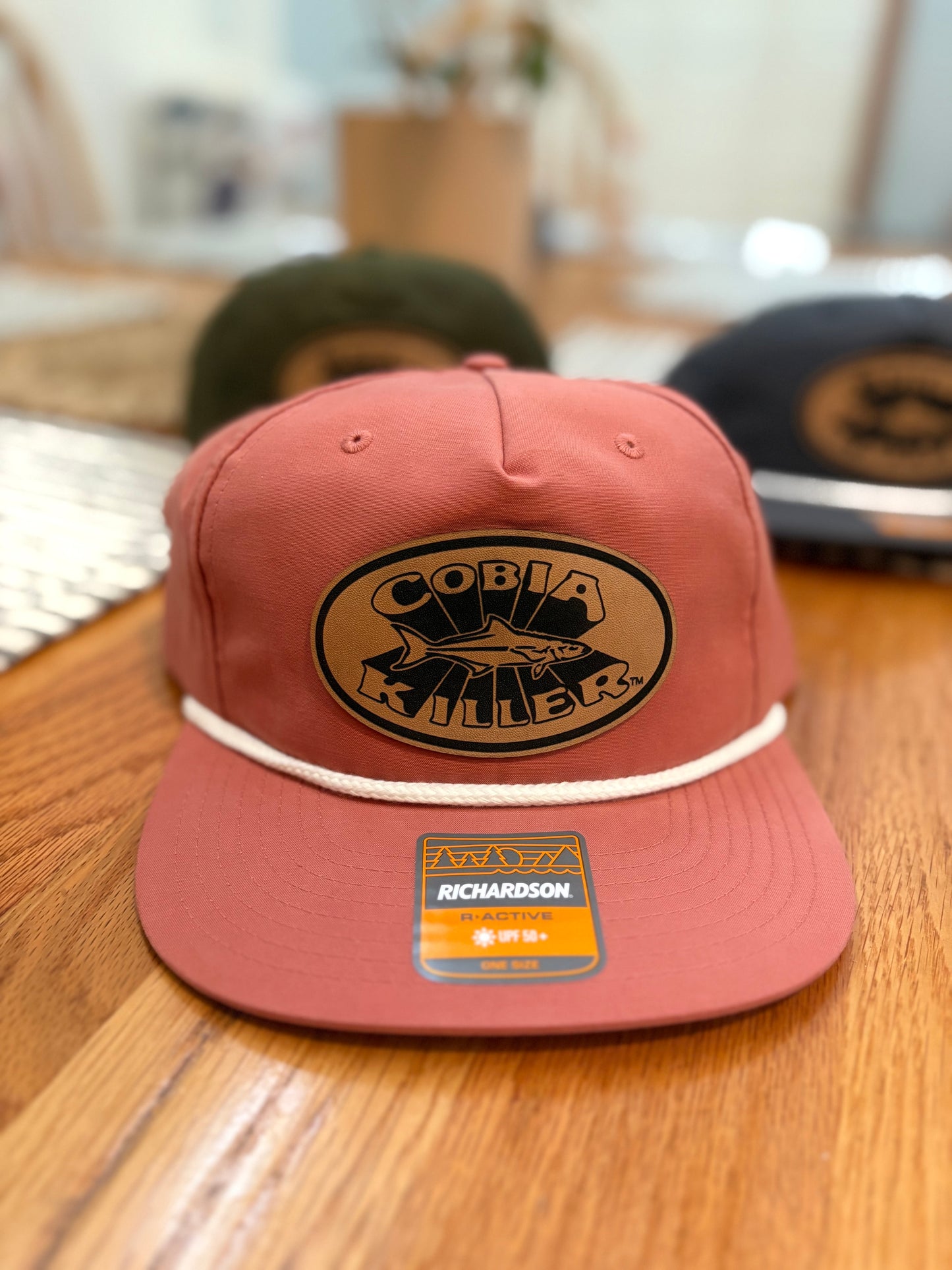 Salmon 🍣 Cobia Killer Rope Hat with Leather Patch