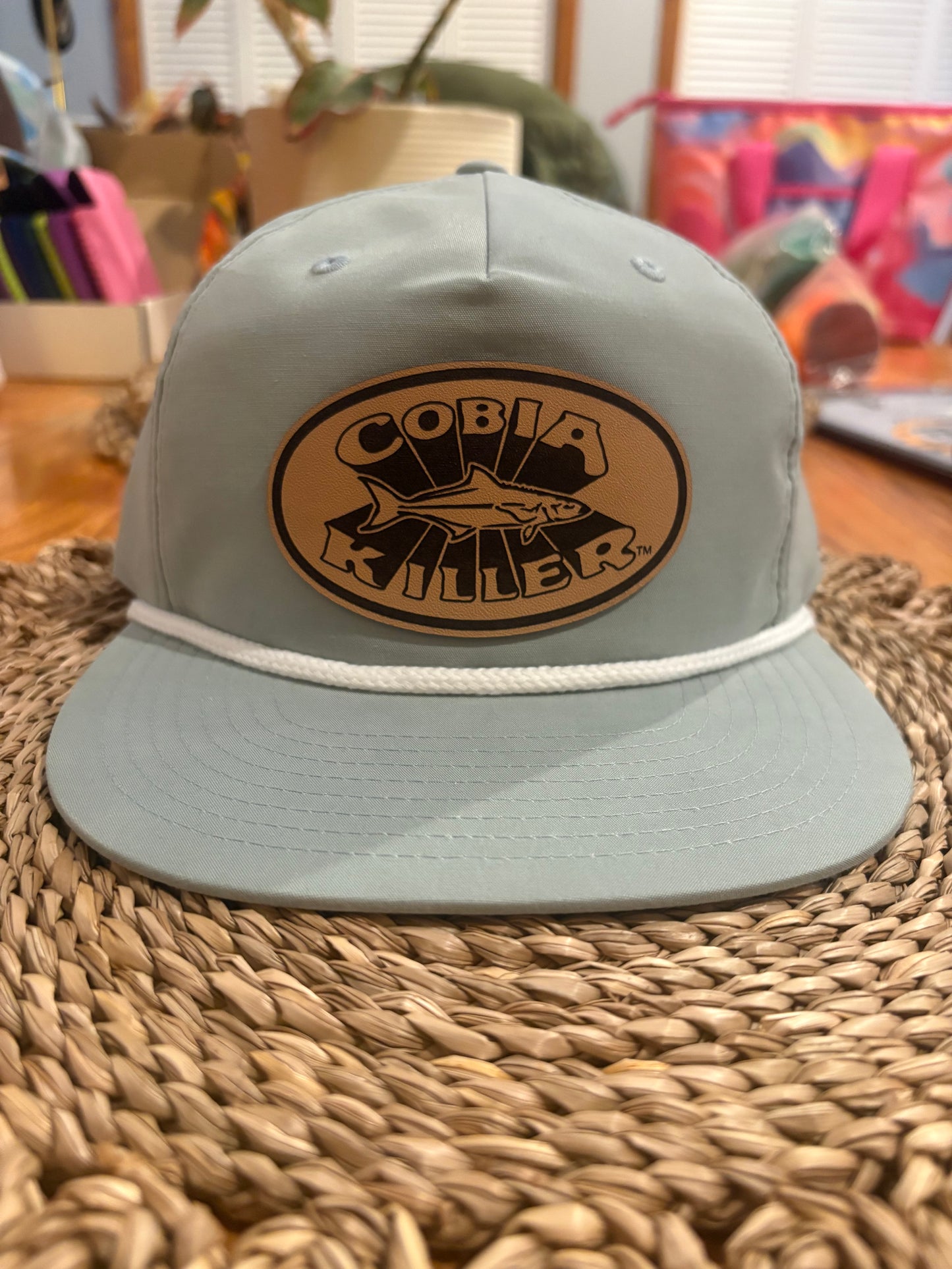 Dusty Blue Outdoor Cobiakiller Hat w Leather Patch