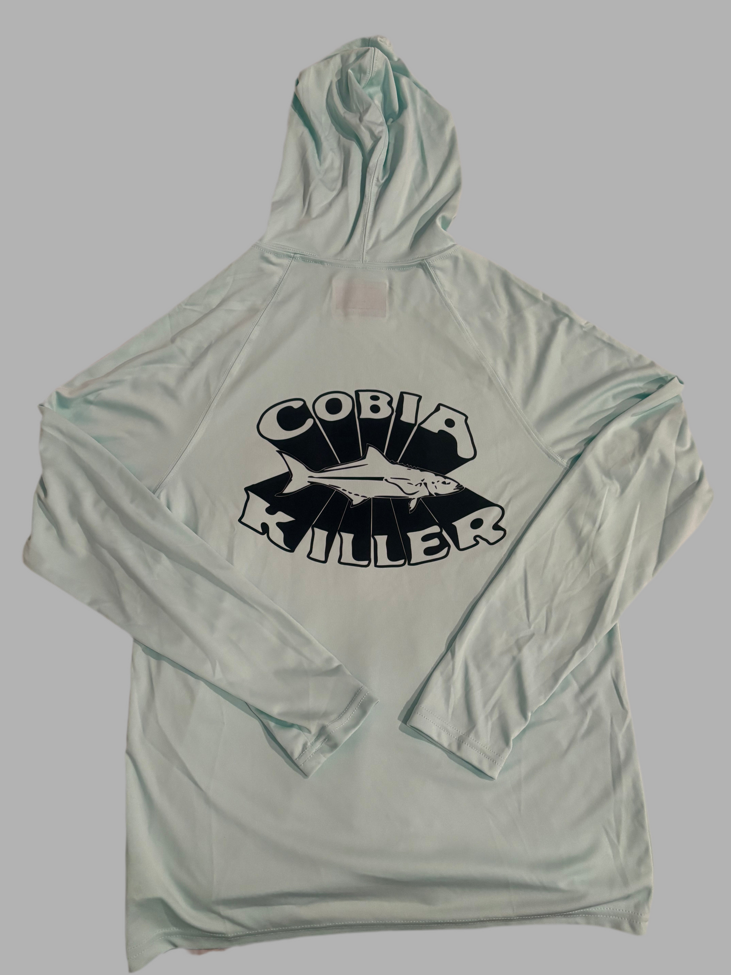 Teal Hooded Cobia Killer SPF 44 Cooling Long Sleeve Fishing Shirt