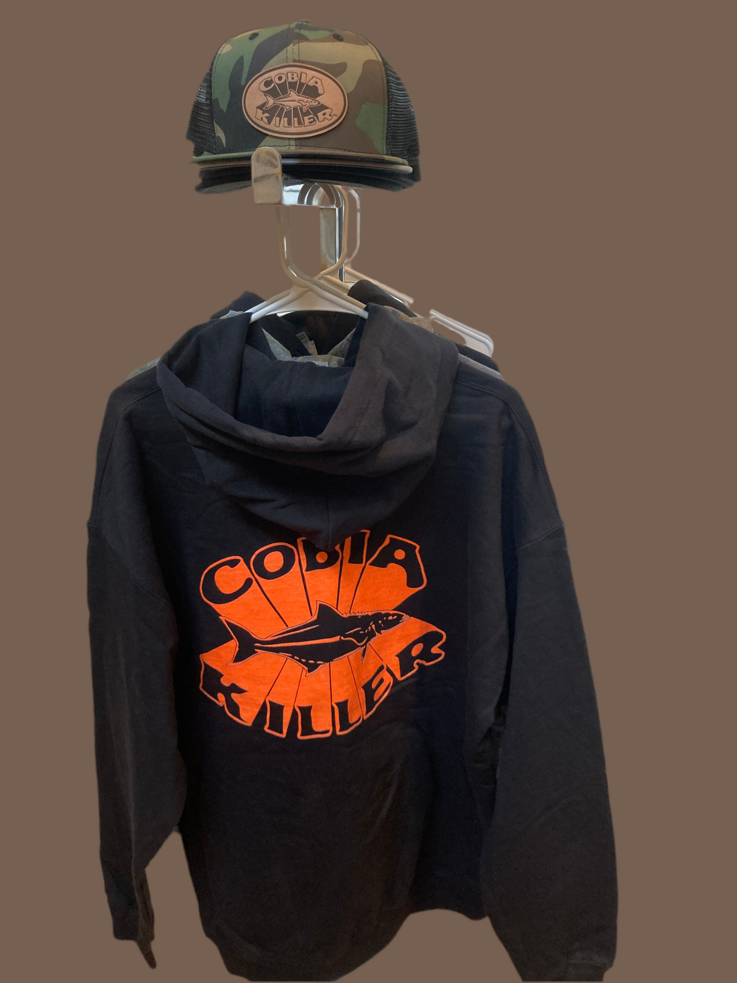 Black and Blaze Orange Cobia killer Hoodie 🍊
