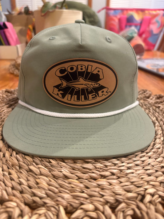 Sage Green Outdoor Cobiakiller Hat w Leather Patch