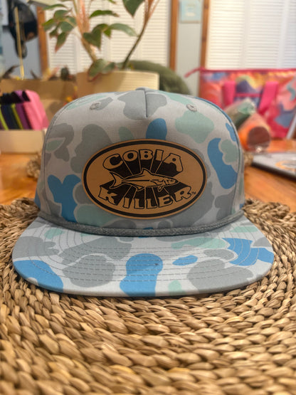 Salty Duck Blue Camo Grandpa Hat w Leather Patch