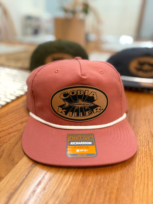 Salmon 🍣 Cobia Killer Rope Hat with Leather Patch