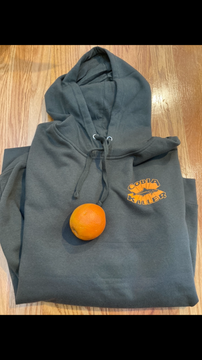 Olive Green Hoodie with Blaze Orange Cobia Killer Logo