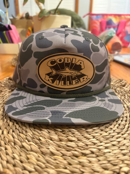 Marsh Duck Camo Grandpa Hat with Leather Patch