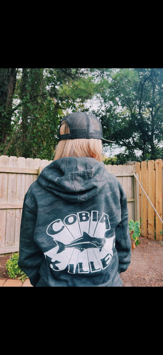 Black and White Camo Cobia Killer Hoodie
