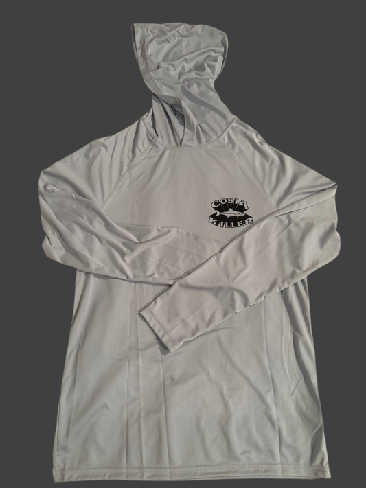 Grey Hooded Cobia Killer Long Sleeve SPF 44 Cooling Shirt